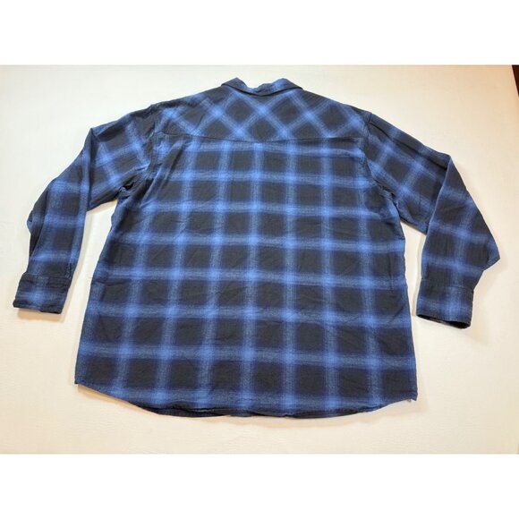 Schmidt Blue & Black Plaid Long Sleeve Button-Up Shirt Size 2XL (bin KK133) - Picture 7 of 8